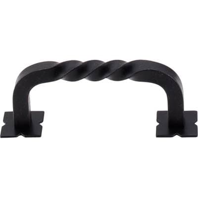 Top Knobs Twist Pull 3 Inch (c-c) W/backplates - Patina Black