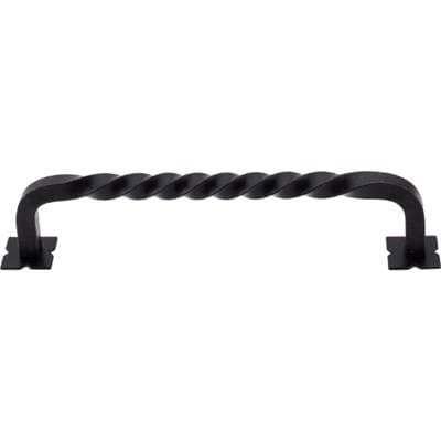 Top Knobs Square Twist D Pull 6 Inch (c-c) W/backplates - Patina Black