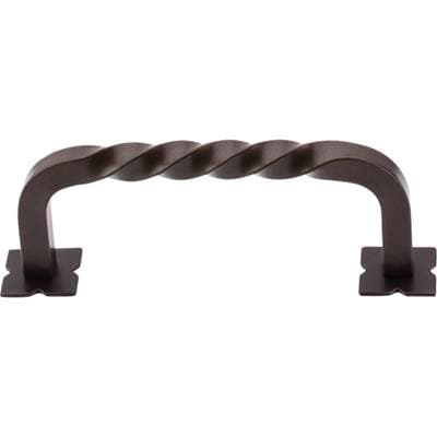 Top Knobs Square Twist D Pull 3 3/4 Inch (c-c) W/backplates - Oil Rubbed Bronze