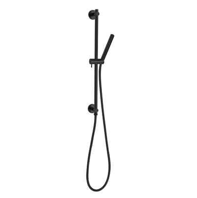 Thermasol Shower Rail, Hose, and Wand Round - Matte Black