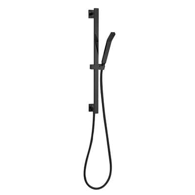 Thermasol Shower Rail, Hose, and Wand Square - Matte Black