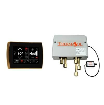 Thermasol Digital Shower Package with Flushmount Signatouch - Antique Brass