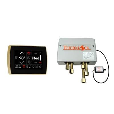 Thermasol Digital Shower Package with Flushmount Signatouch - Polished Brass by ThermaSol