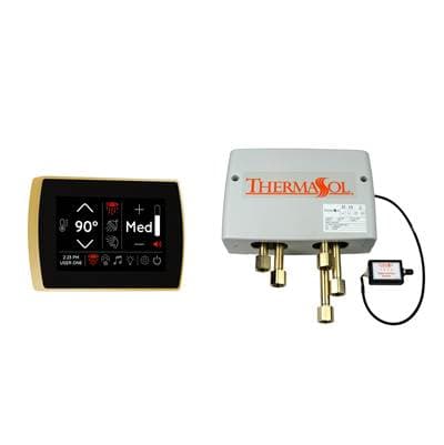 Thermasol Digital Shower Package with Flushmount Signatouch - Polished Gold