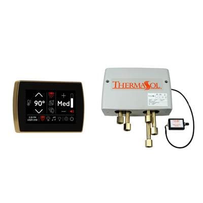 Thermasol Digital Shower Package with Flushmount Signatouch - Satin Brass by ThermaSol
