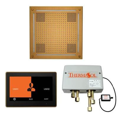 Thermasol the Wellness Hydrovive Shower Package with 10'' Thermatouch Square - Antique Brass