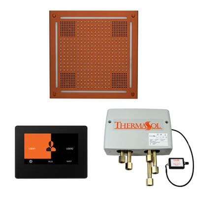 Thermasol the Wellness Hydrovive Shower Package with 7'' Thermatouch Square - Antique Brass by ThermaSol