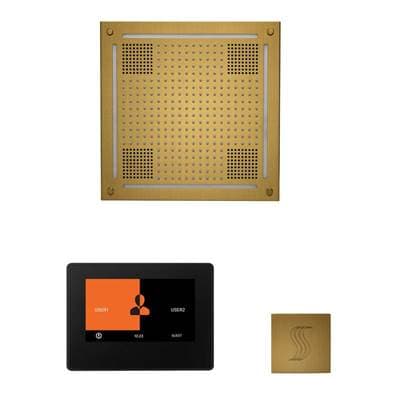 Thermasol the Wellness Hydrovive Steam Package with 7'' Thermatouch Square - Antique Brass