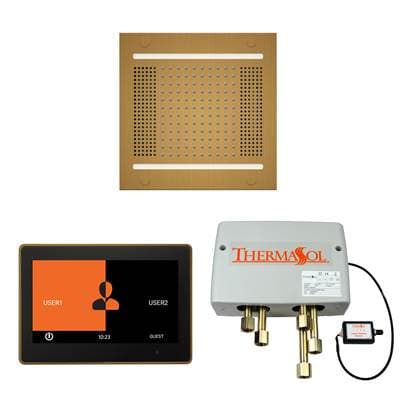 Thermasol the Wellness Hydrovive14 Shower Package with 10'' Thermatouch Square - Antique Brass