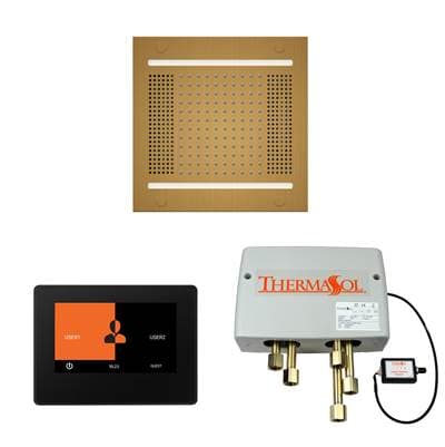 Thermasol the Wellness Hydrovive14 Shower Package with 7'' Thermatouch Square - Antique Brass by ThermaSol
