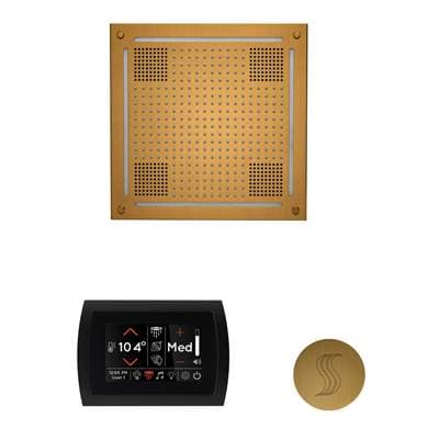 Thermasol the Wellness Hydrovive Steam Package with Signatouch Round - Antique Brass