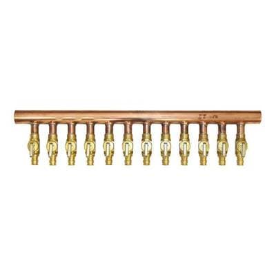 Uponor 1'' Copper Manifold with Lf Brass 1/2'' Propex Ball Valve, 12 Outlets by Uponor