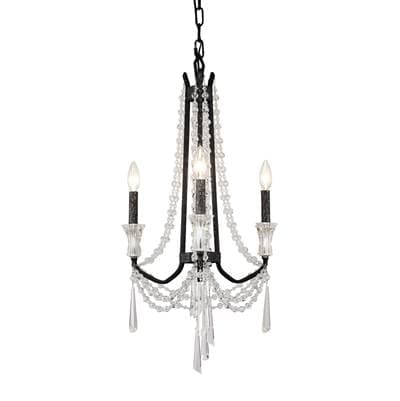 Varaluz Barcelona 3-Lt Crystal Chandelier - Onyx