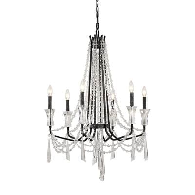Varaluz Barcelona 6-Lt Crystal Chandelier - Onyx