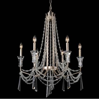 Varaluz Barcelona 6-Lt Crystal Chandelier - Transcend Silver