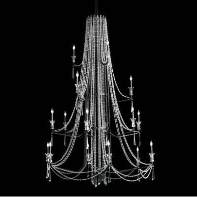 Varaluz Barcelona 18-Lt 4-Tier Crystal Chandelier - Onyx