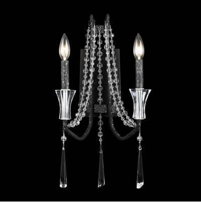 Varaluz Barcelona 2-Lt Crystal Wall Sconce - Onyx