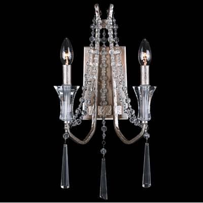 Varaluz Barcelona 2-Lt Crystal Sconce - Transcend Silver by Varaluz