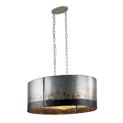 Varaluz Cannery 6-Lt Oval/linear Pendant - Ombre Galvanized by Varaluz