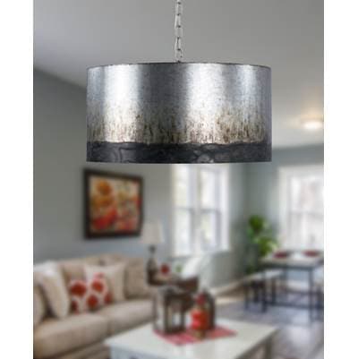 Varaluz Cannery 4-Lt Drum Pendant - Ombre Galvanized by Varaluz
