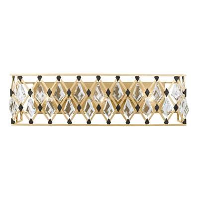 Varaluz Windsor 3-Lt Crystal Bath - French Gold/matte Black - French Gold Matte Black