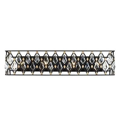 Varaluz Windsor 4-Lt Crystal Bath - Carbon/havana Gold - Carbon Havana Gold by Varaluz