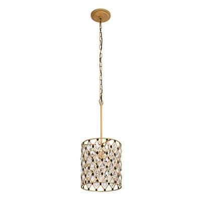 Varaluz Windsor 1-Lt Crystal Pendant - French Gold/matte Black - French Gold Matte Black by Varaluz