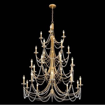 Varaluz Brentwood 28-Lt 4-Tier Chandelier - French Gold