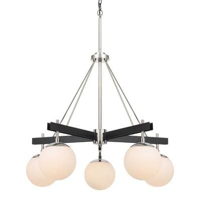 Varaluz Allie 5-Lt Chandelier - Black/polished Nickel - Black Polished Nickel