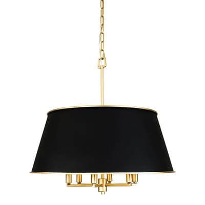 Varaluz Coco 6-Lt Pendant - Matte Black/french Gold - Matte Black French Gold