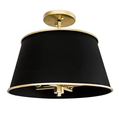 Varaluz Coco 4-Lt Semi-flush - Matte Black/french Gold - Matte Black French Gold