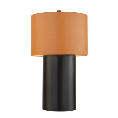 Varaluz Secret Agent 1-Lt Table Lamp - Black/camel Leather - Black Camel Leather