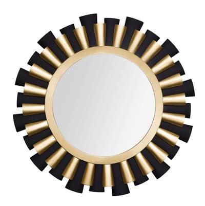 Varaluz Daphne 36-in Wall Mirror - Matte Black/french Gold - Matte Black French Gold