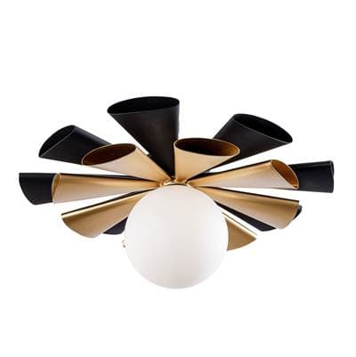 Varaluz Daphne 1-Lt Convertible Flush Mount/sconce - Matte Black/french Gold - Matte Black French...