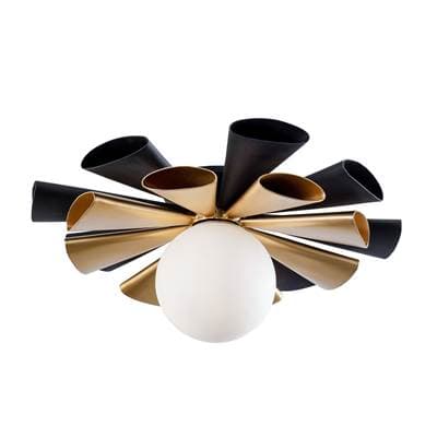 Varaluz Daphne 1-Lt Convertible Flush Mount/sconce - Matte Black/french Gold - Matte Black French... by Varaluz