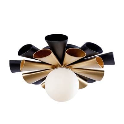 Varaluz Daphne 1-Lt Convertible Flush Mount/sconce - Matte Black/french Gold - Matte Black French... by Varaluz