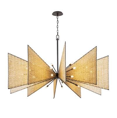 Varaluz Machina 30-Lt Chandelier - Matte Black/sulihiya - Matte Black Sulihiya
