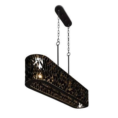 Estela 6-Lt   Linear Pendant - Matte Black/French Gold by Varaluz