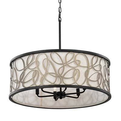 Varaluz Scribble 6-Lt Pendant - Matte Black/artifact - Matte Black Artifact by Varaluz