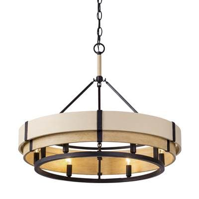 Varaluz Blonde Moment 6-Lt Pendant - Matte Black/honey/medium Oak - Matte Black Honey Medium Oak