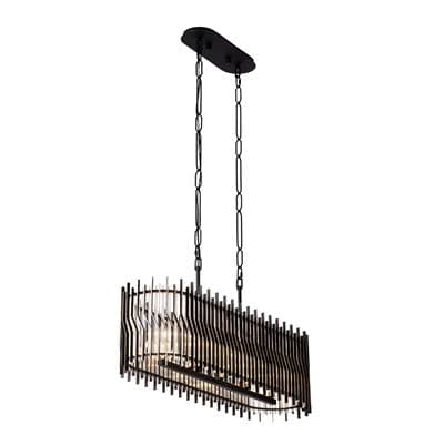 Varaluz Park Row 5-Lt Linear Pendant - Matte Black/french Gold - Matte Black French Gold by Varaluz