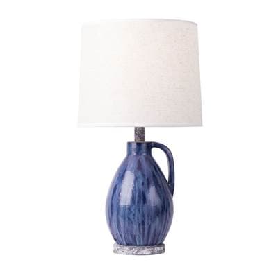Varaluz Avesta 1-Lt Ceramic Table Lamp - Apothecary Gray/blue Lustro - Apothecary Gray Blue Lustro