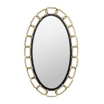 Chains of Love 24x40 Oval Wall Mirror - Matte Black/Textured Gold by Varaluz