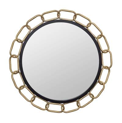 Varaluz Chains of Love 30-in Round Wall Mirror - Matte Black/textured Gold - Matte Black Textured... by Varaluz