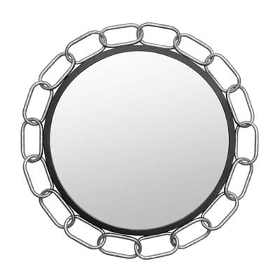Varaluz Chains of Love 30-in Round Wall Mirror - Matte Black/textured Silver - Matte Black... by Varaluz