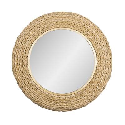 Varaluz Athena 30-in Round Wall Mirror - French Gold/natural Seagrass - French Gold Natural Seagrass by Varaluz