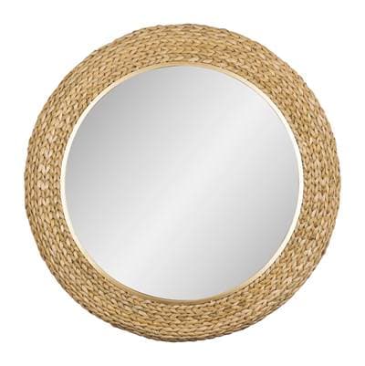 Varaluz Athena 40-in Round Wall Mirror - French Gold/natural Seagrass - French Gold Natural Seagrass by Varaluz