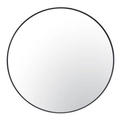 Varaluz Tablet 30-in Round Wall Mirror - Black by Varaluz