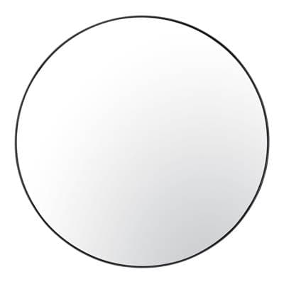 Varaluz Tablet 40-in Round Wall Mirror - Black by Varaluz