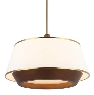 Desert Flyer 6-Lt Pendant - Satin Brass/Medium Walnut